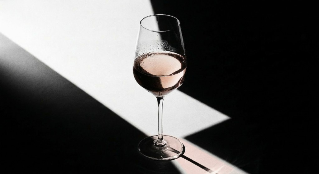 A glass of Provence rosé in warm light
